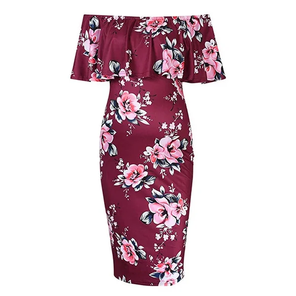 Robe Grossesse Volant Et Fleurs