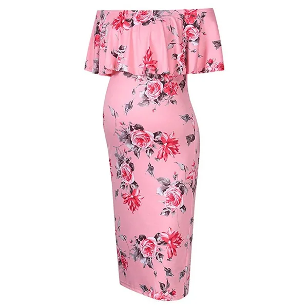 Robe Grossesse Volant Et Fleurs