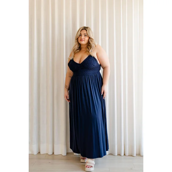 Robe longue ADÉLAÏDE - marine