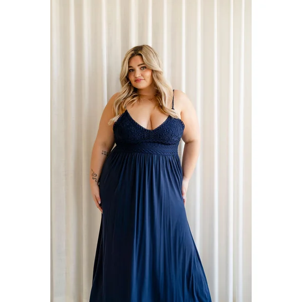 Robe longue ADÉLAÏDE - marine