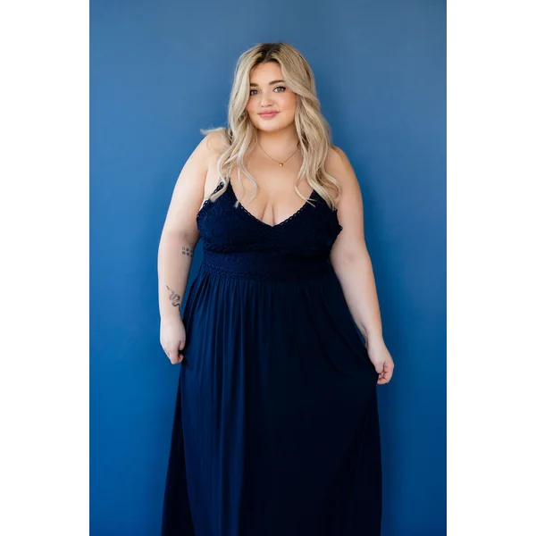 Robe longue ADÉLAÏDE - marine