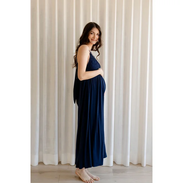 Robe longue ADÉLAÏDE - marine