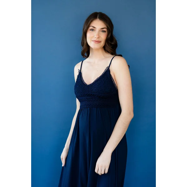 Robe longue ADÉLAÏDE - marine