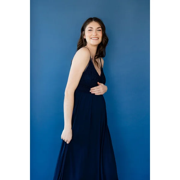 Robe longue ADÉLAÏDE - marine