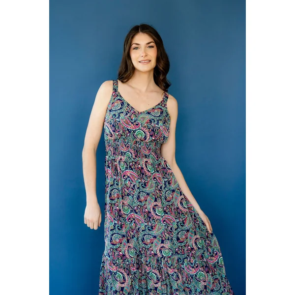 Robe longue ASTRID - coraux tropicaux