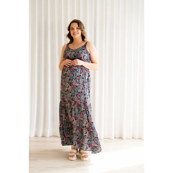 Robe longue ASTRID - coraux tropicaux