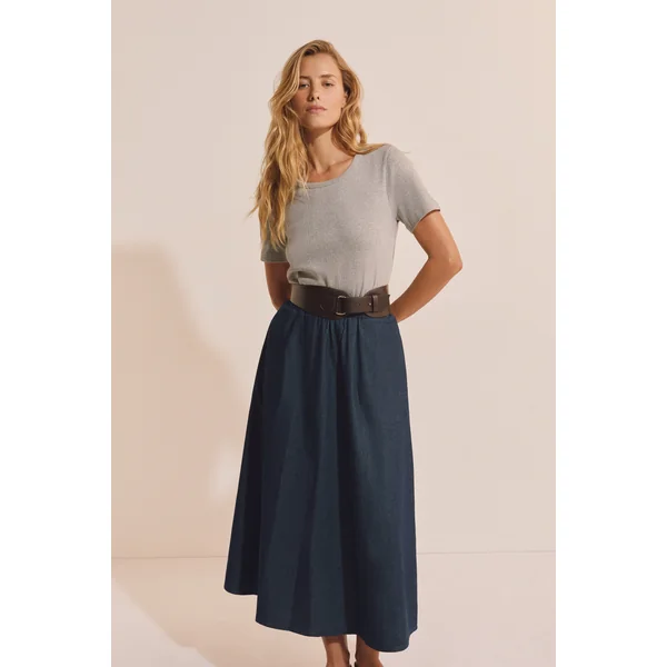 Robe longue bicolore en coton