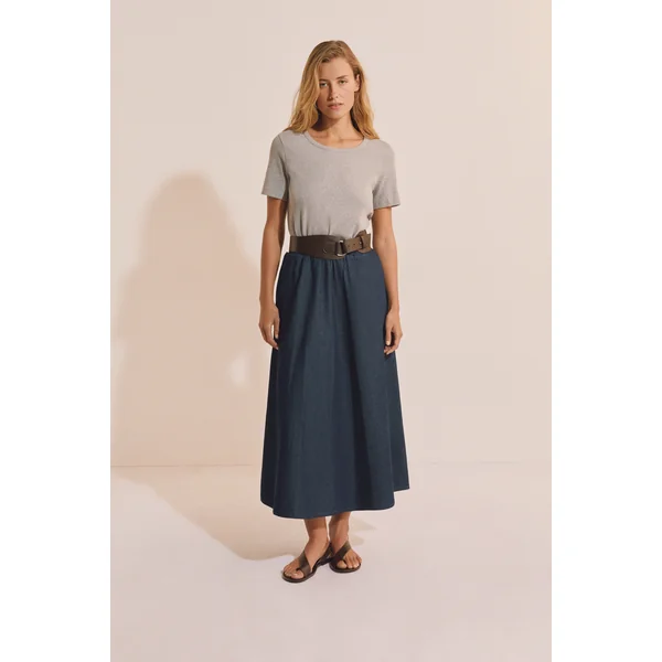 Robe longue bicolore en coton