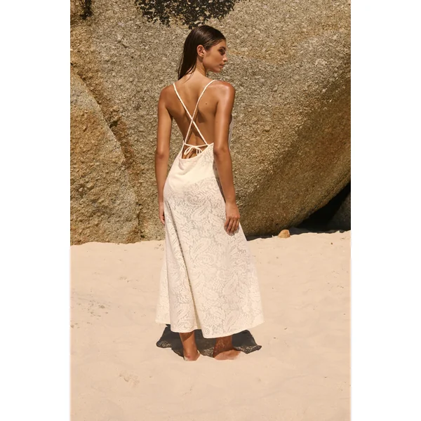 Robe longue dos nu avec coton