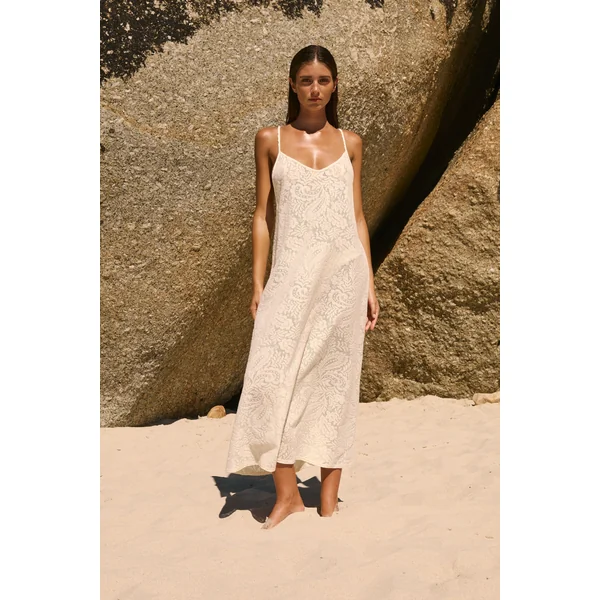 Robe longue dos nu avec coton