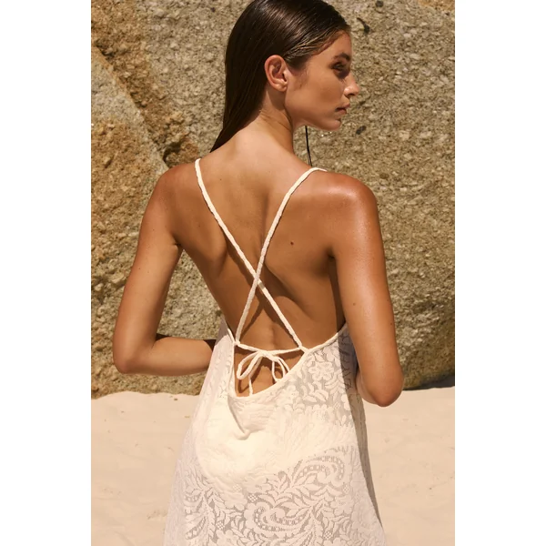 Robe longue dos nu avec coton