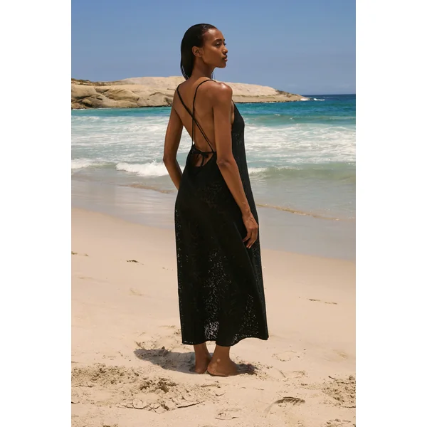 Robe longue dos nu avec coton