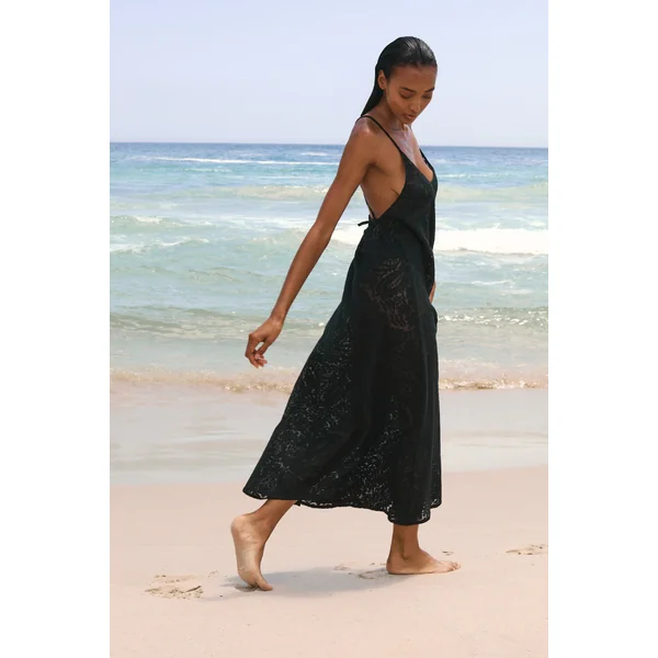 Robe longue dos nu avec coton