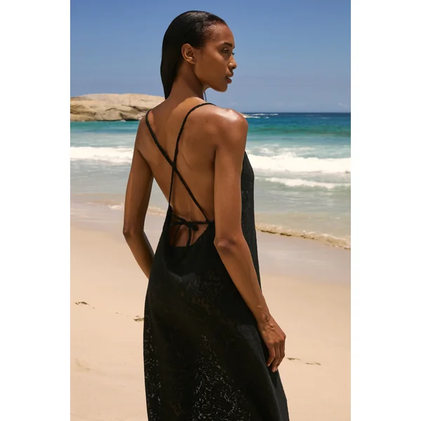 Robe longue dos nu avec coton