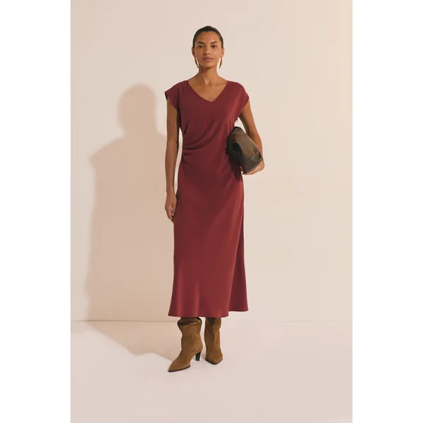 Robe longue détail drappé