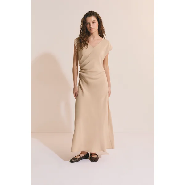 Robe longue détail drappé