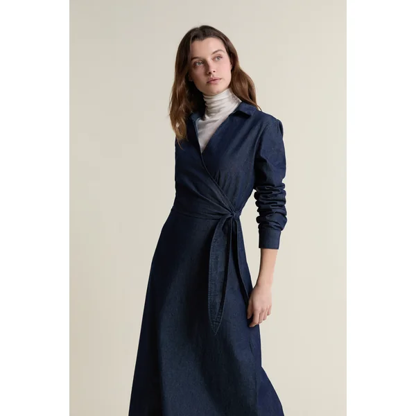 Robe longue en coton cache-coeur