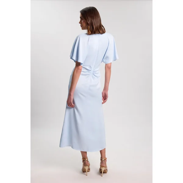 Robe Longue En Crêpe Satiné De Viscose Tissé