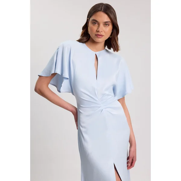 Robe Longue En Crêpe Satiné De Viscose Tissé