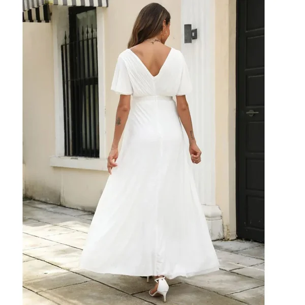 Robe Longue Fluide Grossesse Blanche
