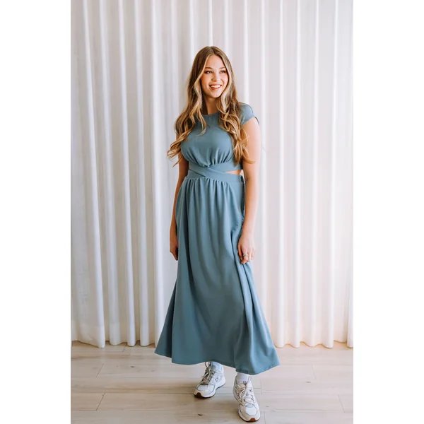 Robe longue JULIET - bleu niagara