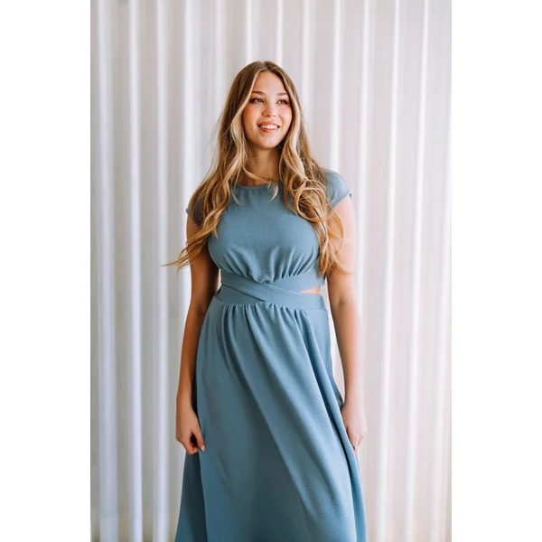 Robe longue JULIET - bleu niagara