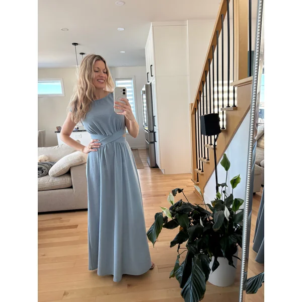 Robe longue JULIET - bleu niagara