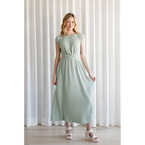 Robe longue JULIET - vert californien