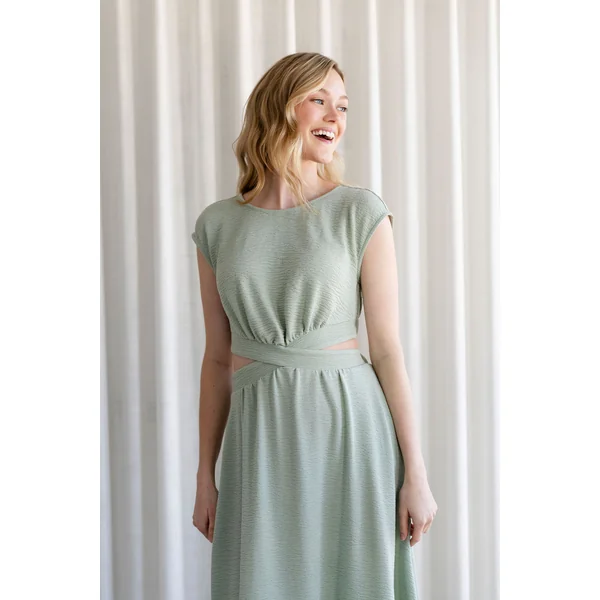 Robe longue JULIET - vert californien