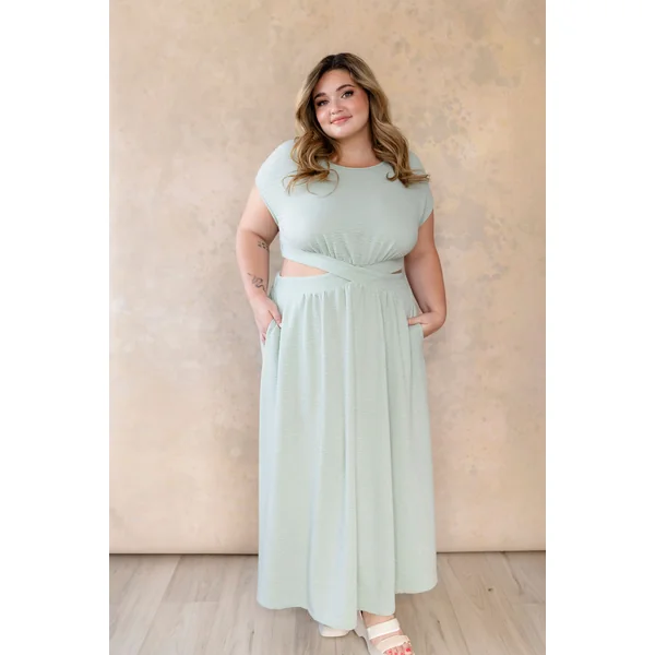 Robe longue JULIET - vert californien