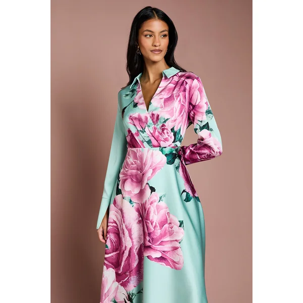 Robe Longue Portefeuille à Imprimé Placement