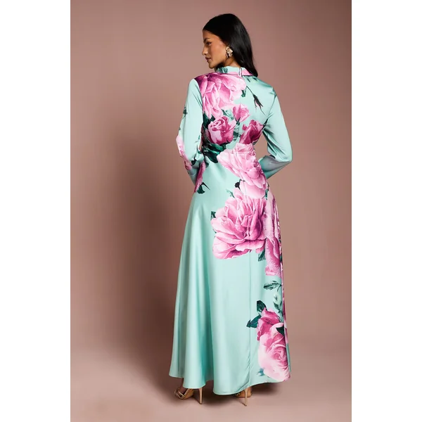 Robe Longue Portefeuille à Imprimé Placement