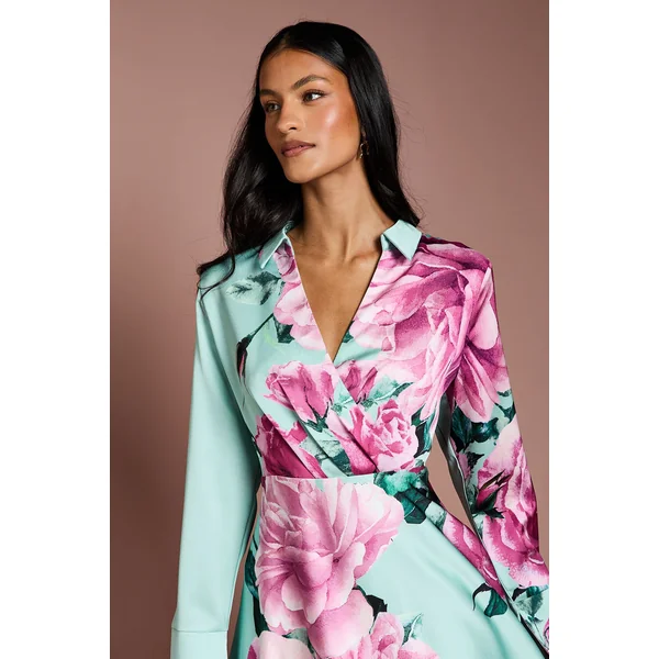 Robe Longue Portefeuille à Imprimé Placement