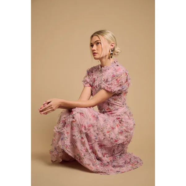 Robe Longue Texturée Imprimée