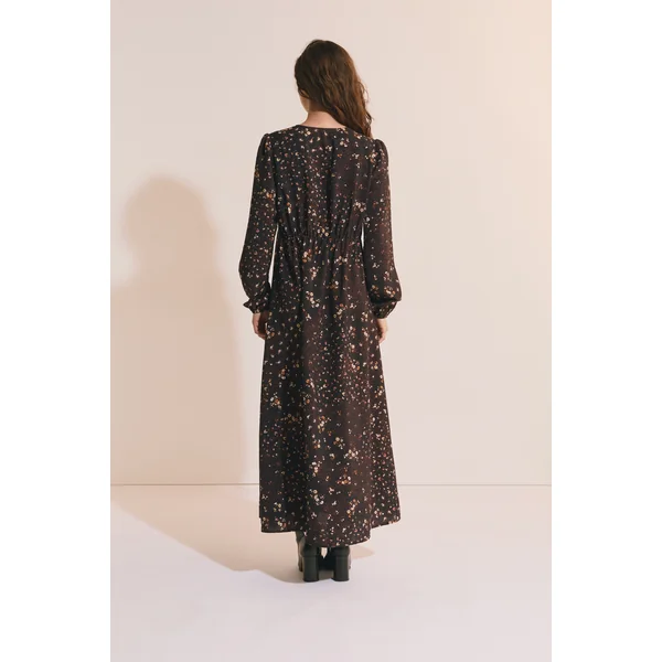 Robe longue à motif fleuri