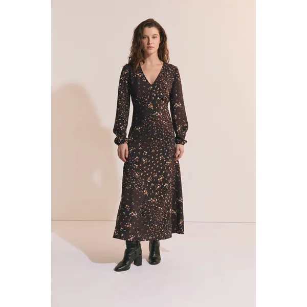 Robe longue à motif fleuri