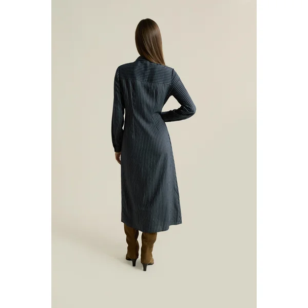 Robe longue à rayures effet cache-coeur