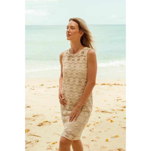 Robe LOUISE en crochet - beige