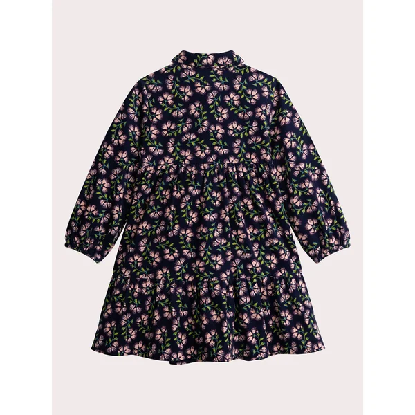 Robe marine en velour cotelé imprimé fleuri pour fille - Soins Bébé Naturels & Produits Maman Après Naissance