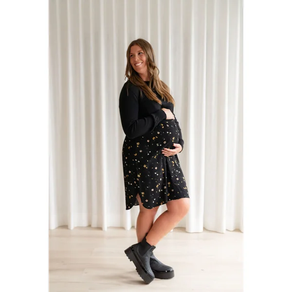 Robe MATHILDA - noir fleuri