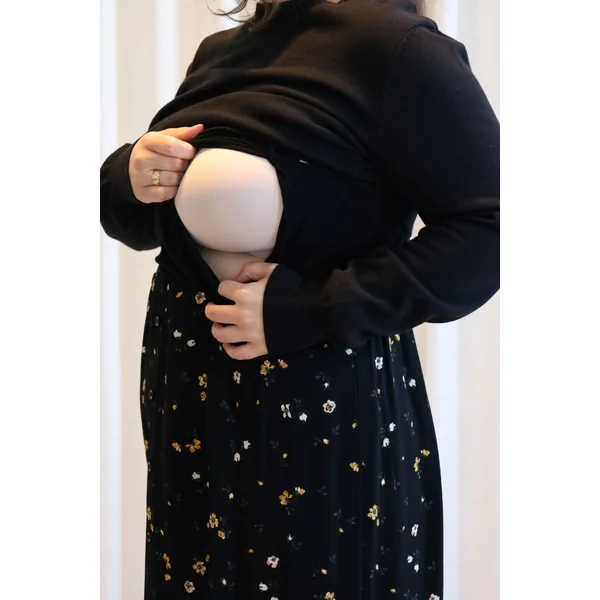 Robe MATHILDA - noir fleuri
