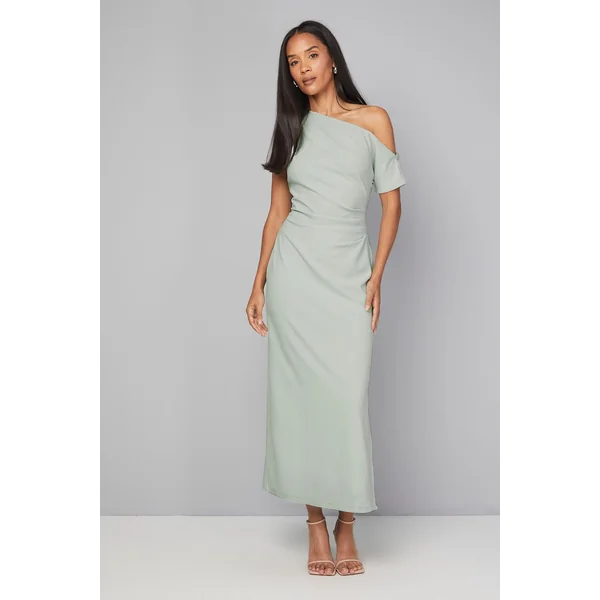 Robe Maxi Asymétrique en Jersey Crêpe