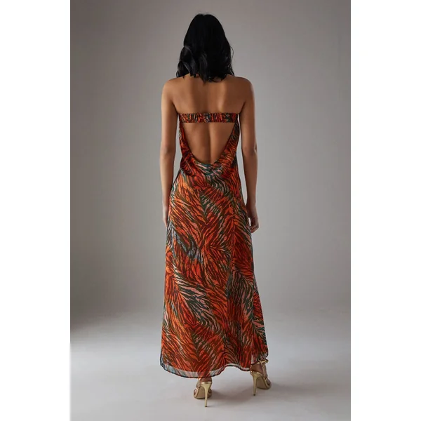 Robe Maxi Bandeau En Mousseline Yoryu Avec Dos Élastiqué