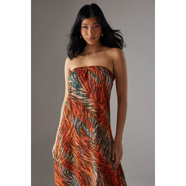 Robe Maxi Bandeau En Mousseline Yoryu Avec Dos Élastiqué