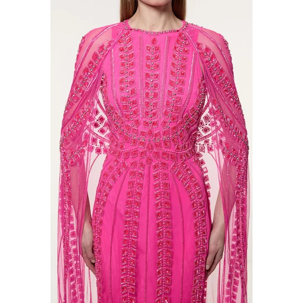 Robe maxi cape embellie premium