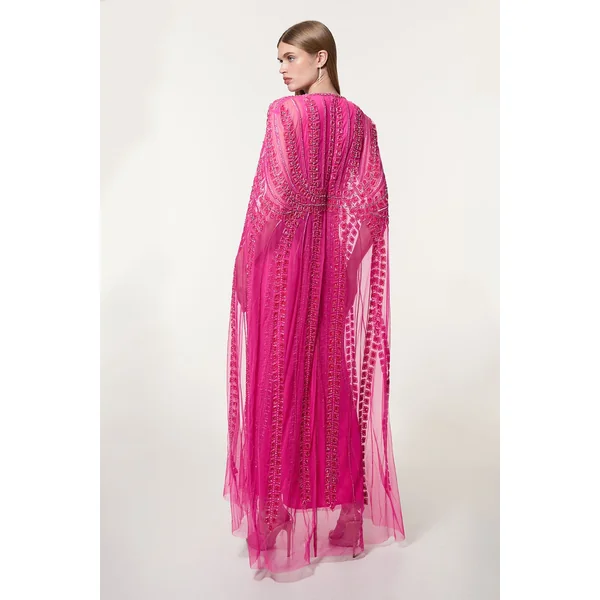 Robe maxi cape embellie premium
