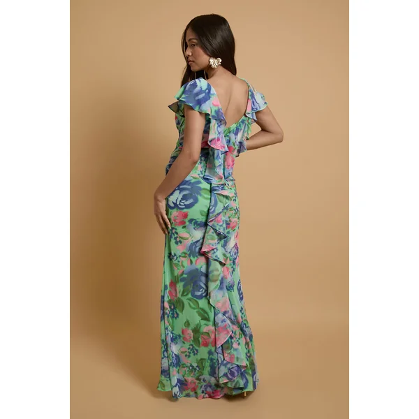 Robe Maxi Cascade À Imprimé Floral Orchidée Petite