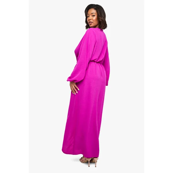 Robe maxi à motif texturé et détails noués
