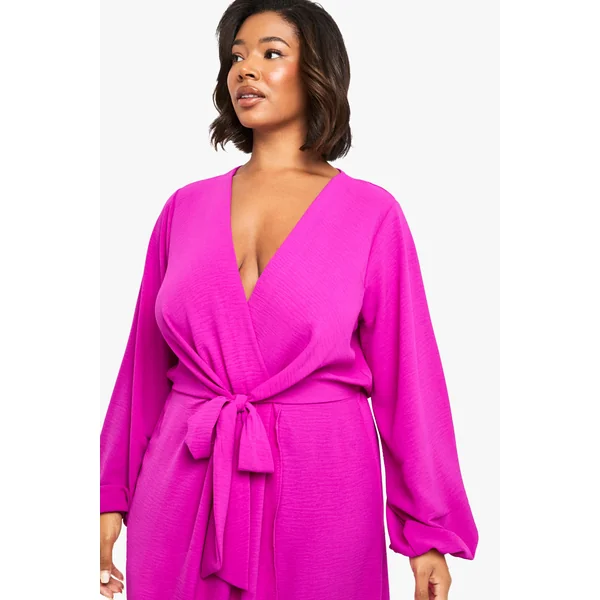 Robe maxi à motif texturé et détails noués