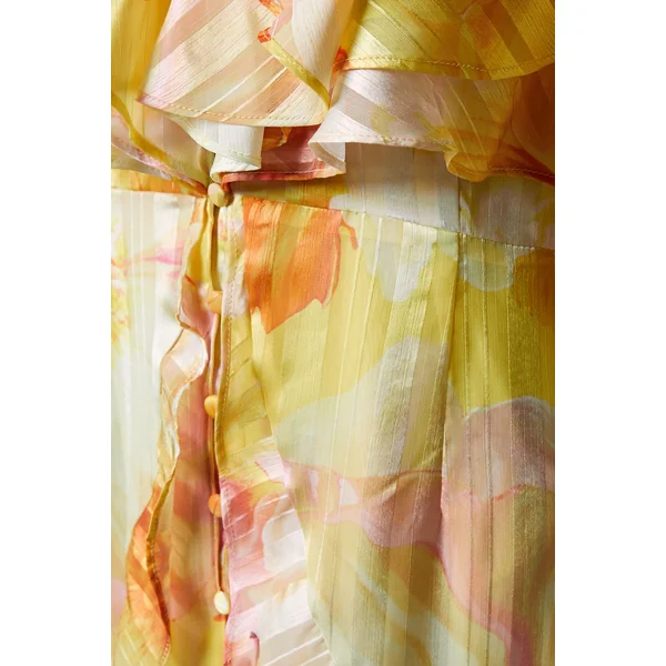 Robe Maxi à Volants Imprimée Dévorée